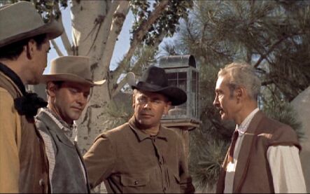 Jack Lemmon and Glenn Ford in a scene from Cowboy