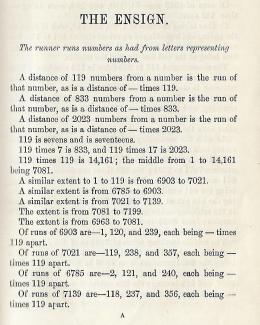 "The runner runs numbers as had from letters representing numbers"
